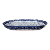 A picture of a Polish Pottery 7"x11" Oval Roaster (Sea Foam) | P099T-MAGM as shown at PolishPotteryOutlet.com/products/7x11-oval-roaster-sea-foam-p099t-magm