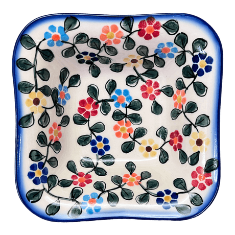 Bowl, Square, 5.25" Small, WR (WR12G) in "Rainbow Shower" by W.R. Ceramika | WR12G-NP18