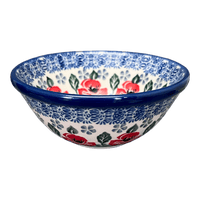 A picture of a Polish Pottery CA 4.75" Bowl (Rosie's Garden) | A556-1490X as shown at PolishPotteryOutlet.com/products/4-75-bowl-rosies-garden-a556-1490x