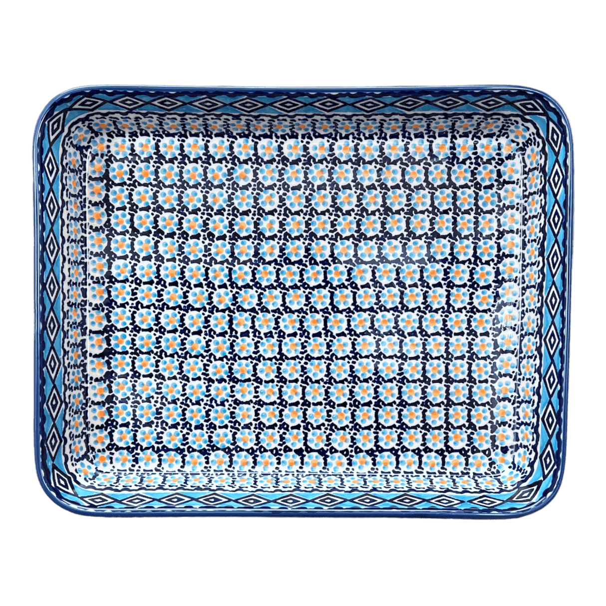 Baker, Rectangular, Shallow 10" x 13" in "Blue Diamond" by Manufaktura | P105U-DHR