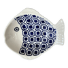 Polish Pottery Small Fish Platter (Navy Retro) | S014U-601A at PolishPotteryOutlet.com