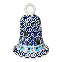 Large Bell Luminary (Blue Daisy Spiral) | NDA138-38