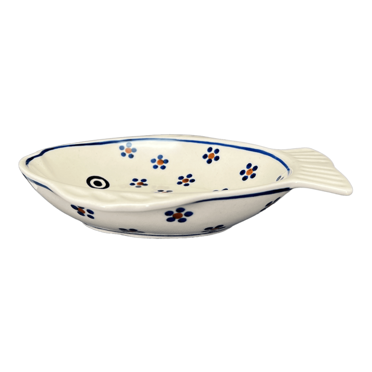 Platter, Fish-Shaped, Large, 9.5" x 8.25" in "Petite Floral" by Manufaktura | S015T-64