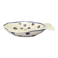 A picture of a Polish Pottery Large Fish Platter (Petite Floral) | S015T-64 as shown at PolishPotteryOutlet.com/products/large-fish-platter-petite-floral-s015t-64