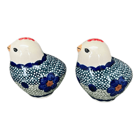 Polish Pottery Salt and Pepper Birds (Violet Storm) | S087U-ASZ Additional Image at PolishPotteryOutlet.com