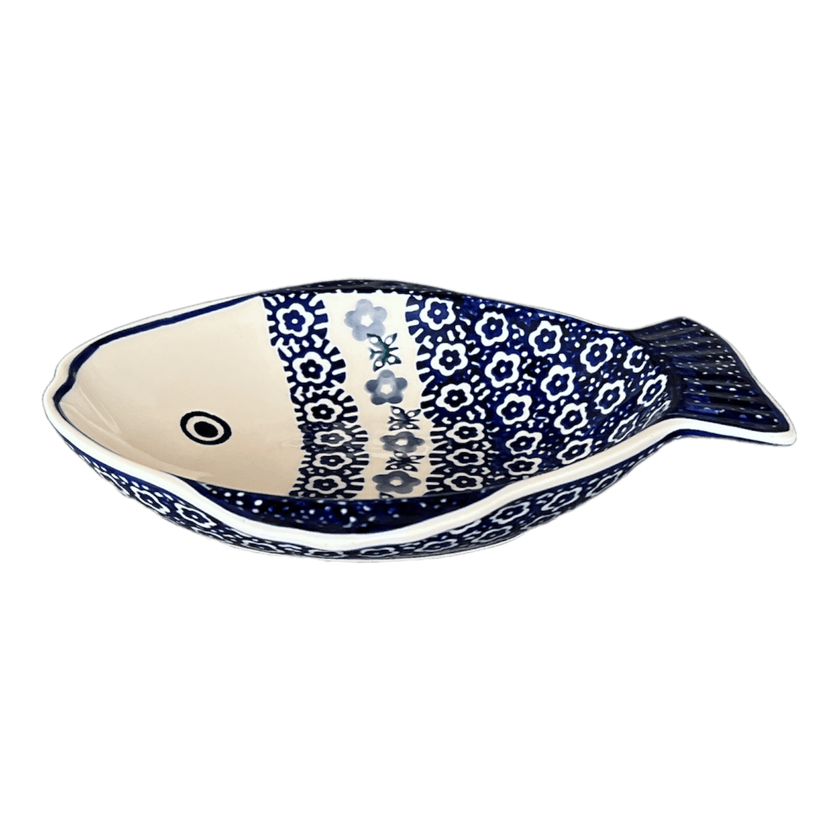 Platter, Fish-Shaped, Small in "Butterfly Border" by Manufaktura | S014T-P249