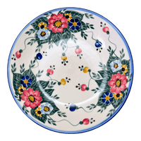 A picture of a Polish Pottery W.R. Pasta Bowl (Buds & Blossoms) | WR5E-MC3 as shown at PolishPotteryOutlet.com/products/pasta-bowl-buds-blossoms-wr5e-mc3