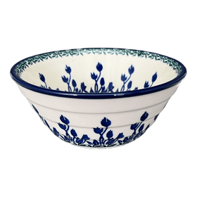 Polish Pottery Ridged 5.5" Bowl (Waving Tulips) | A696-1825X Additional Image at PolishPotteryOutlet.com
