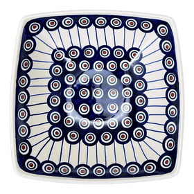 Polish Pottery Medium Nut Dish (Peacock in Line) | M113T-54A Additional Image at PolishPotteryOutlet.com