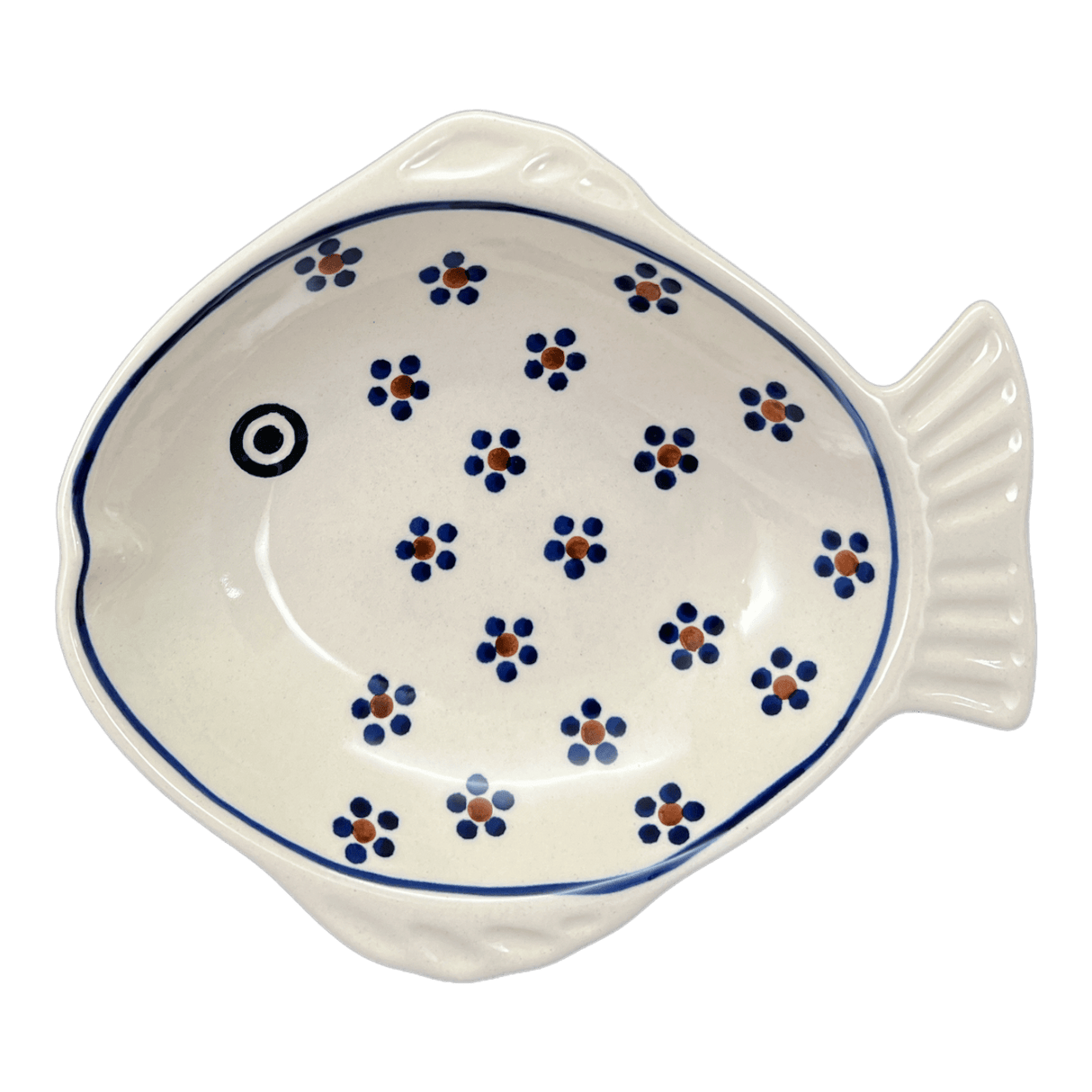 Platter, Fish-Shaped, Large, 9.5" x 8.25" in "Petite Floral" by Manufaktura | S015T-64