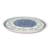 A picture of a Polish Pottery 9.5" Round Tray (Lily of the Valley) | T116T-ASD as shown at PolishPotteryOutlet.com/products/9-5-round-tray-lily-of-the-valley-t116t-asd