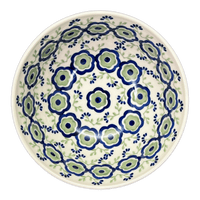 A picture of a Polish Pottery 6.75" Bowl (Green Tea Garden) | M090T-14 as shown at PolishPotteryOutlet.com/products/6-75-bowl-green-tea-garden-m090t-14