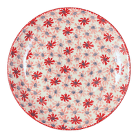 A picture of a Polish Pottery 10" Dinner Plate (Scarlet Daisy) | T132U-AS73 as shown at PolishPotteryOutlet.com/products/10-dinner-plate-scarlet-daisy-t132u-as73