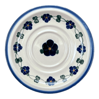 A picture of a Polish Pottery 10 oz. Cup & Saucer (Blue Tethered Blossoms) | NDA44-4 as shown at PolishPotteryOutlet.com/products/10-oz-cup-saucer-blue-tethered-blossoms-nda44-4
