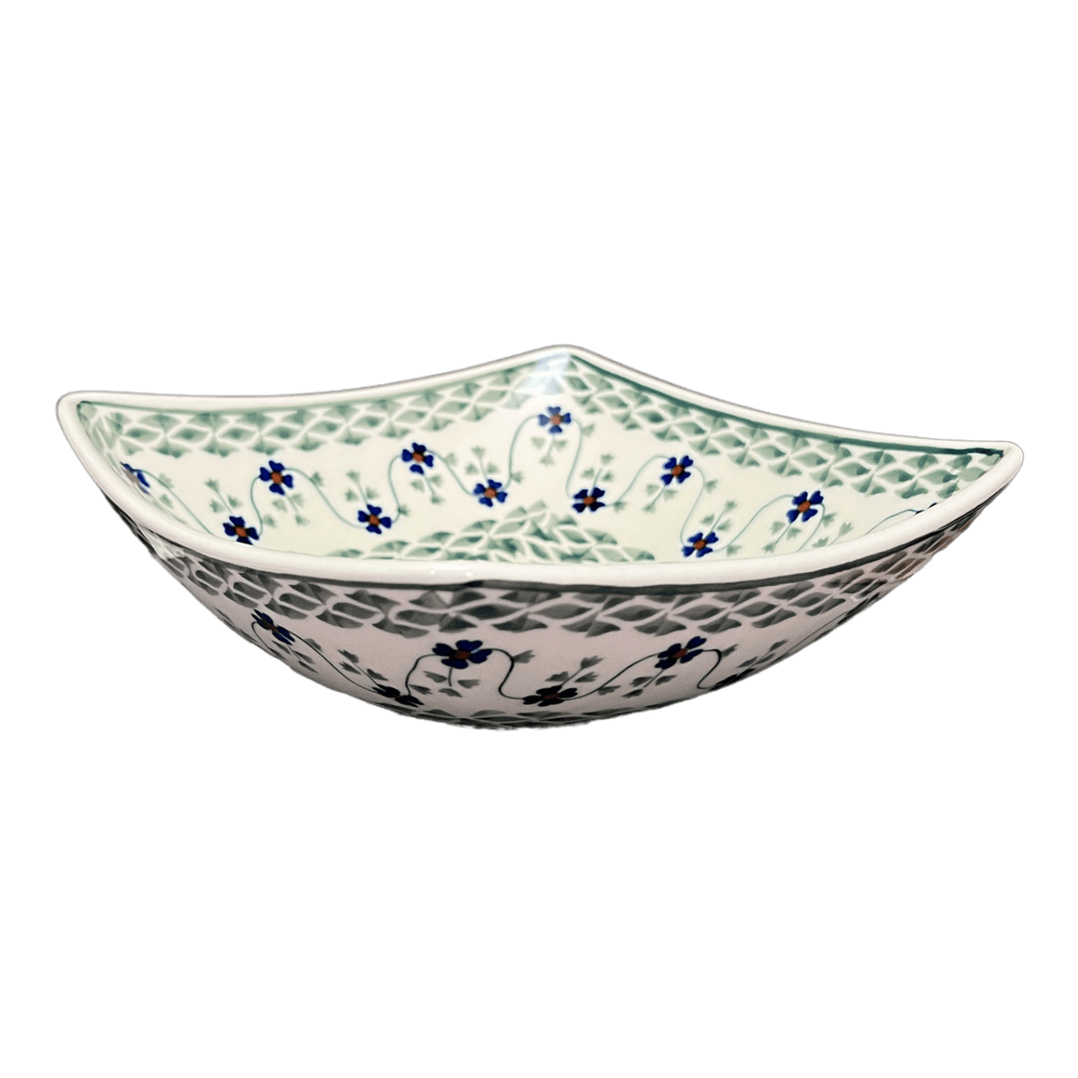 Bowl, Square, Nut, Medium, 7.75" in "Woven Pansies" by Manufaktura | M113T-RV