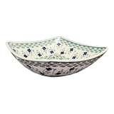 Bowl, Square, Nut, Medium, 7.75" in "Woven Pansies" by Manufaktura | M113T-RV