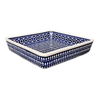 A picture of a Polish Pottery 8" Square Baker (Gothic) | P151T-13 as shown at PolishPotteryOutlet.com/products/8-square-baker-gothic-p151t-13