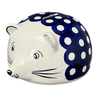A picture of a Polish Pottery Hedgehog Bank (Hello Dotty) | S005T-9 as shown at PolishPotteryOutlet.com/products/hedgehog-bank-hello-dotty-s005t-9
