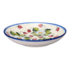 Polish Pottery Bowl, Round, Pasta Bowl, WR (WR5E) in "Strawberries & Blossoms" by W.R. Ceramika | WR5E-WR2 at PolishPotteryOutlet.com