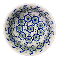 A picture of a Polish Pottery 5.5" Bowl (Green Tea Garden) | M083T-14 as shown at PolishPotteryOutlet.com/products/5-5-bowl-green-tea-garden-m083t-14