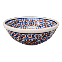 A picture of a Polish Pottery 6.75" Bowl (Chocolate Drop) | M090T-55 as shown at PolishPotteryOutlet.com/products/6-75-bowl-chocolate-drop-m090t-55