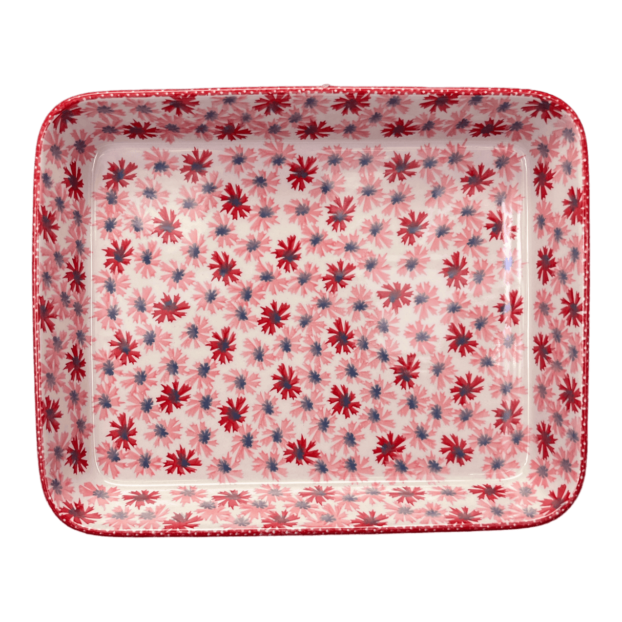 Baker, Rectangular, Shallow 10" x 13" in "Scarlet Daisy" by Manufaktura | P105U-AS73