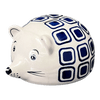 Polish Pottery Hedgehog Bank (Navy Retro) | S005U-601A at PolishPotteryOutlet.com