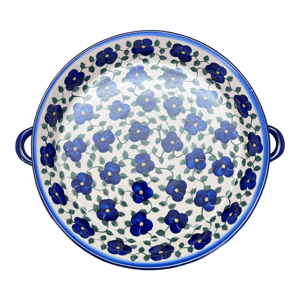 Casserole, Round Dish Handles, 11", WR (WR52C) in "Pansy Storm" by W.R. Ceramika | WR52C-EZ3