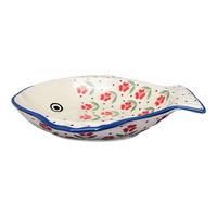 A picture of a Polish Pottery Small Fish Platter (Simply Beautiful) | S014T-AC61 as shown at PolishPotteryOutlet.com/products/small-fish-platter-simply-beautiful-s014t-ac61