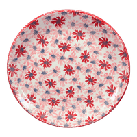A picture of a Polish Pottery 8.5" Salad Plate (Scarlet Daisy) | T134U-AS73 as shown at PolishPotteryOutlet.com/products/8-5-salad-plate-scarlet-daisy-t134u-as73
