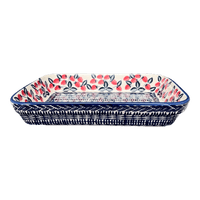 A picture of a Polish Pottery 8"x10" Rectangular Baker (Fresh Strawberries) | P103U-AS70 as shown at PolishPotteryOutlet.com/products/8x10-rectangular-baker-fresh-strawberries-p103u-as70-1